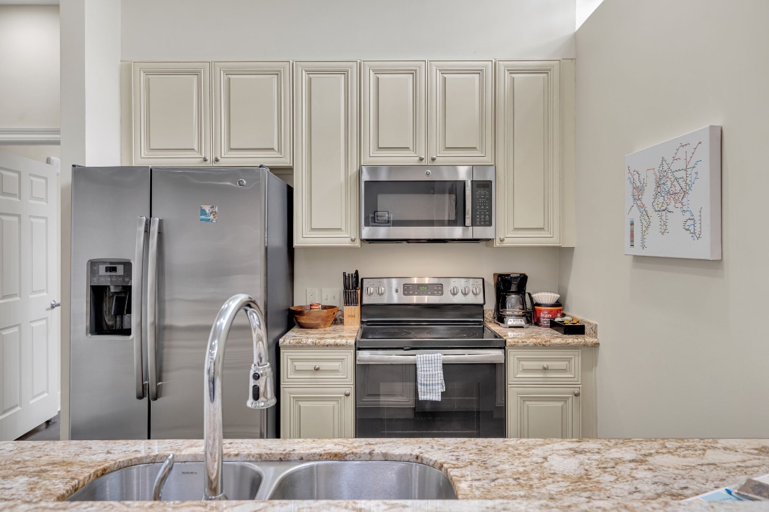 The kitchen in The Reed suite