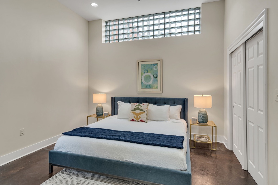 Bedroom one in The Reed suite