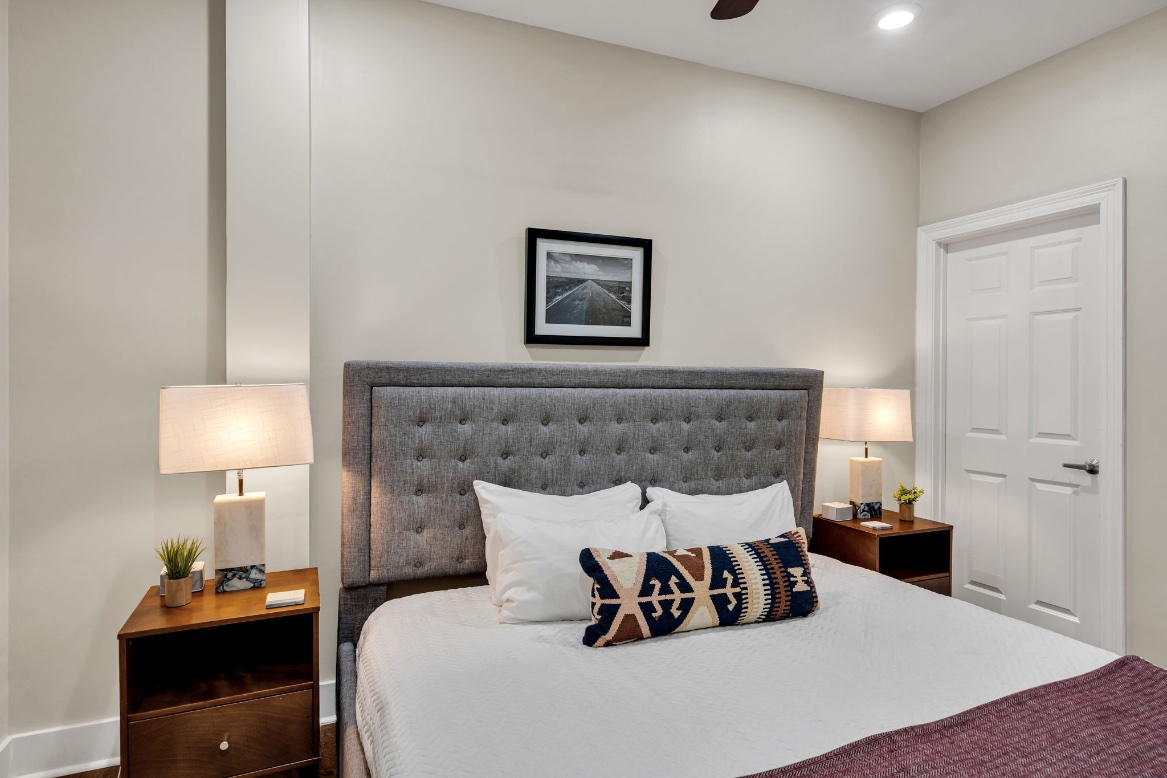 Bedroom one in The Licorice suite