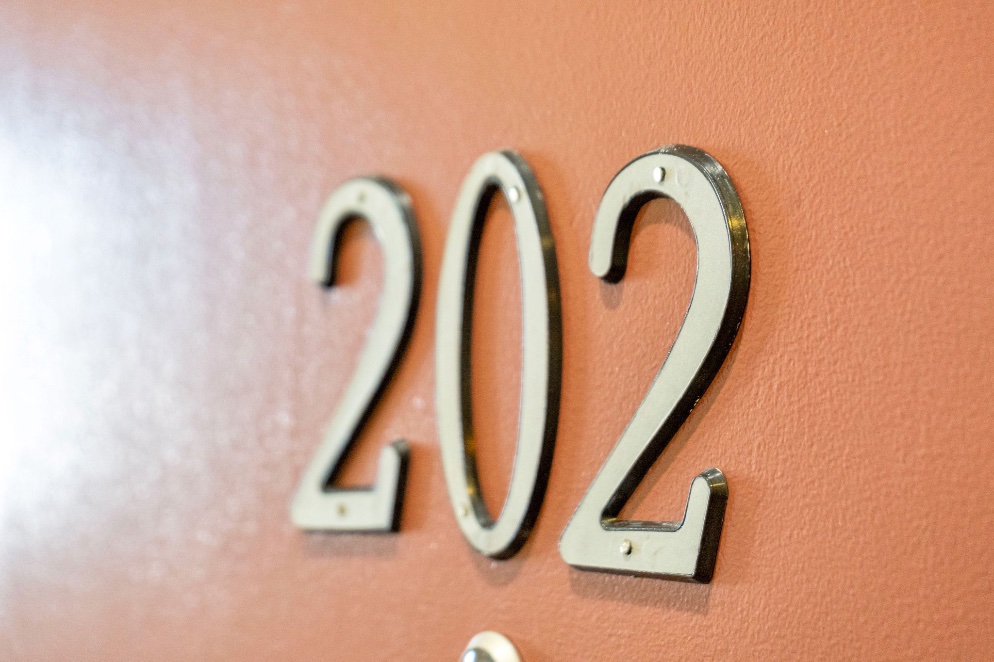 The 202 door number in The Licorice suite