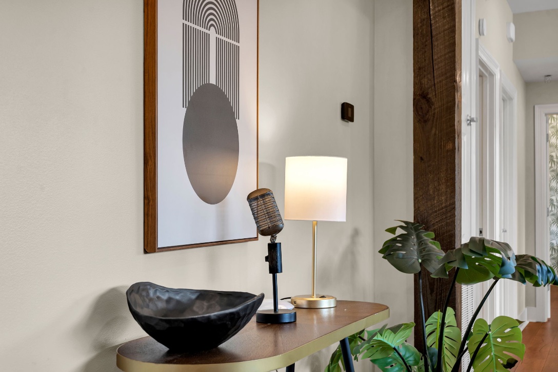 A vintage microphone on the console table in The Soul suite