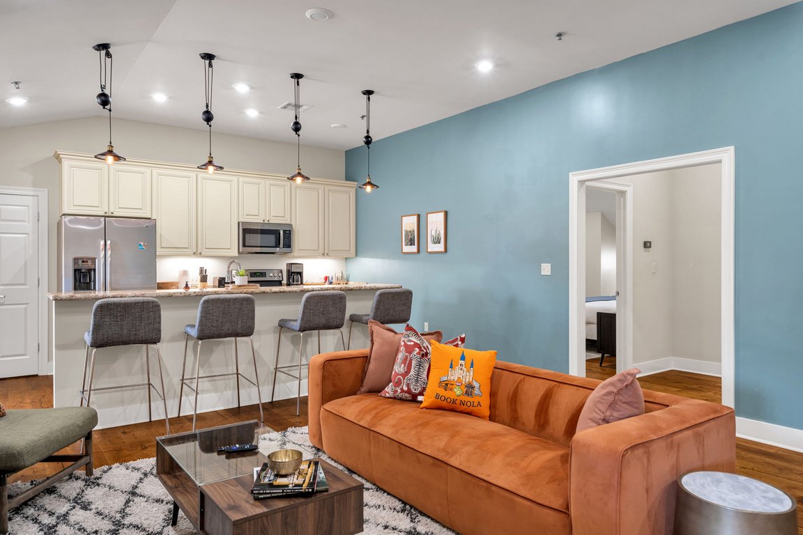 The living space in The Delta suite